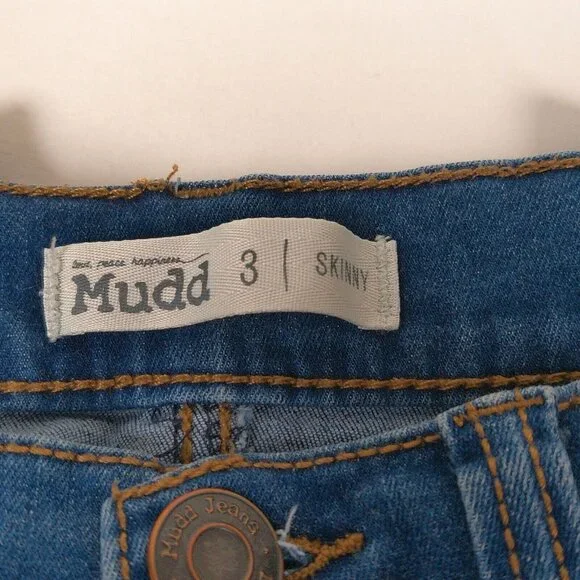 Mudd Junior Women Blue Denim FLX Stretch Skinny Medium Wash Jeans Size 3 Pockets - Picture 2 of 10